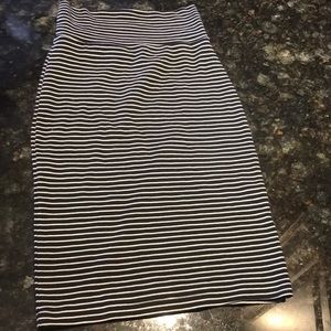 American apparel black/white striped skirt nwot